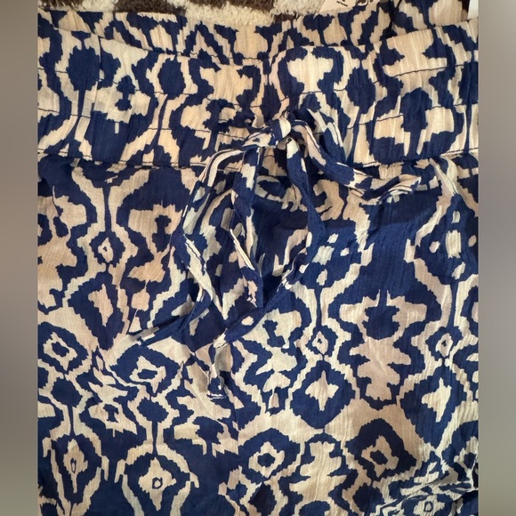NWT Zara drawstring blue and white print pant - Picture 4 of 11
